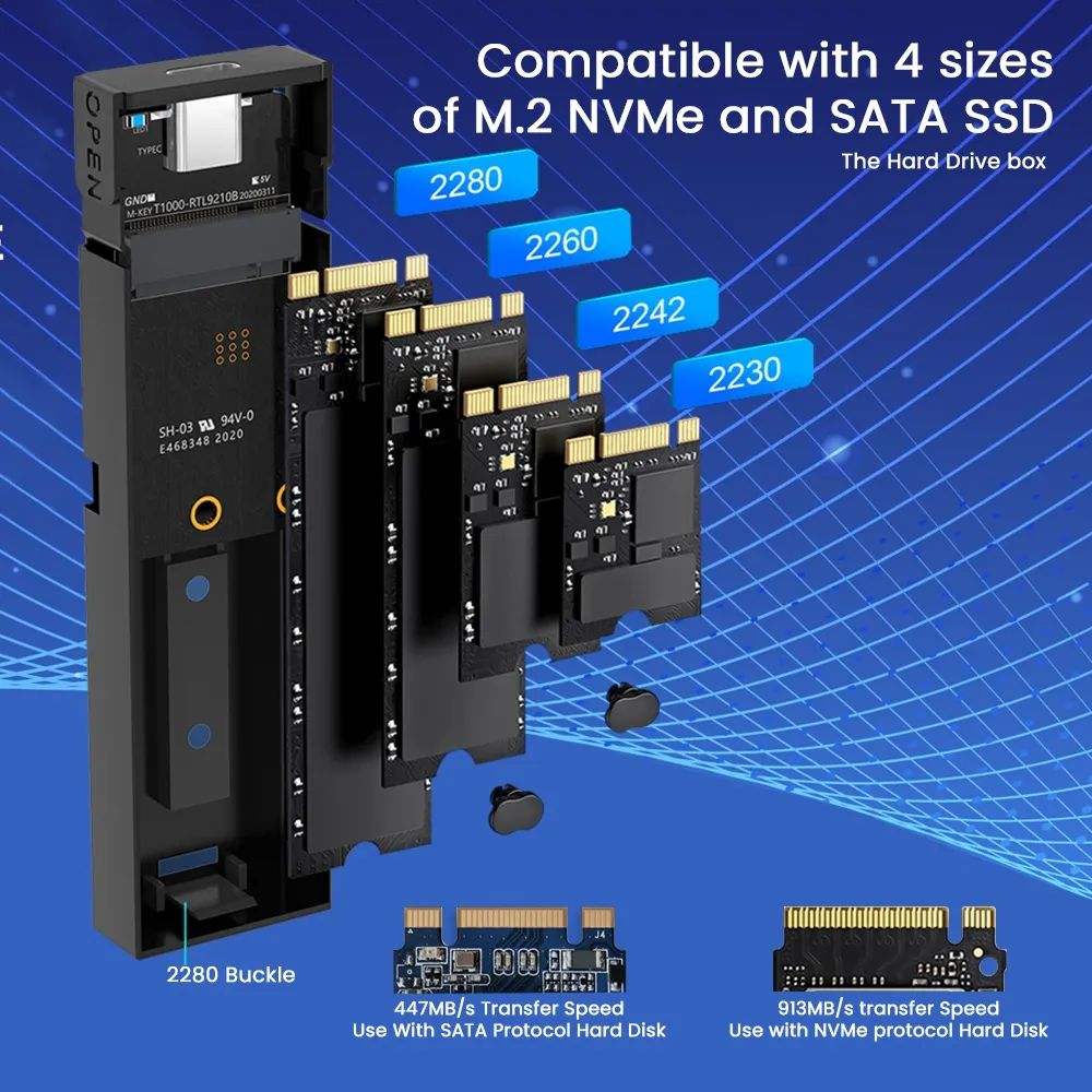 EVM SSD Casing M.2 (NGFF & NVMe) 2 in 1 Type-C (CG-001) view 6